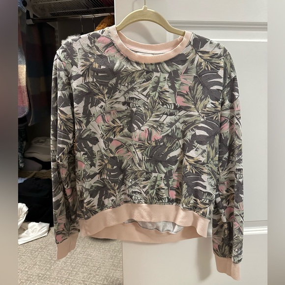 Sundry Palm Print Matching Sweat Set - Picture 2 of 5